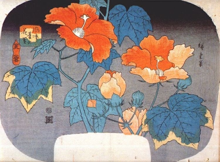 Hiroshige - virágos festmény