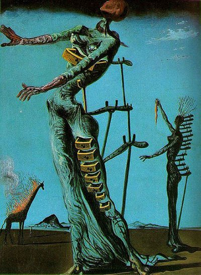Salvador Dalí festmények: Lángoló zsiráf