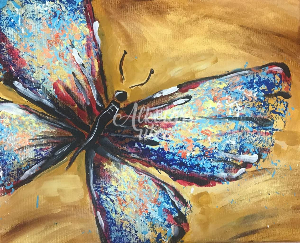 Pillangó, Alkotásutca festmény, színes pillangó