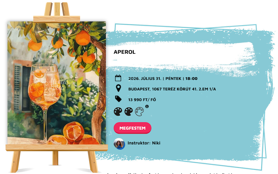 Aperol festmény, ami elhozza az olasz teraszok könnyed hangulatát