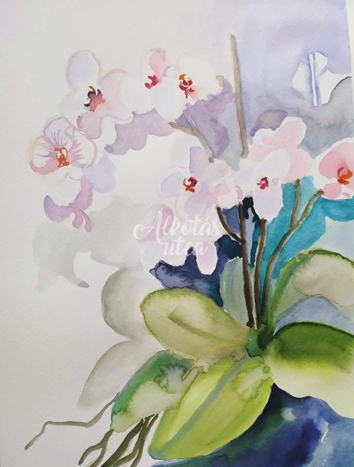 Akvarell festés - Tavaszi virágok 