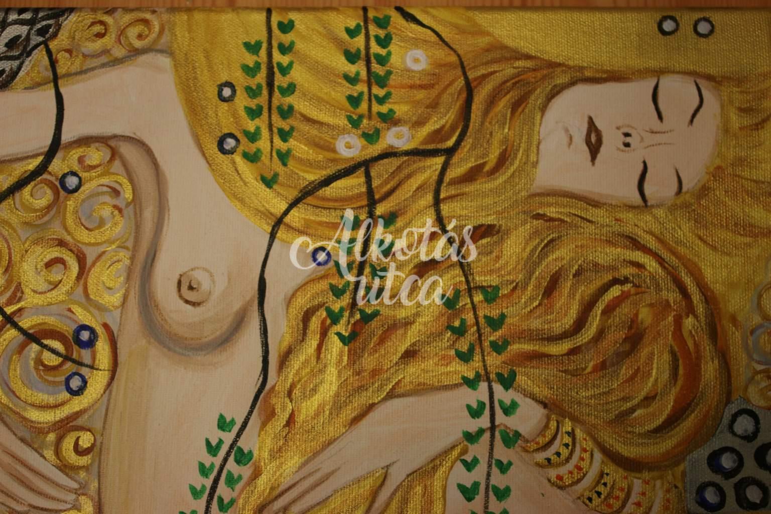 Vízikígyók - arany festés Gustav Klimt